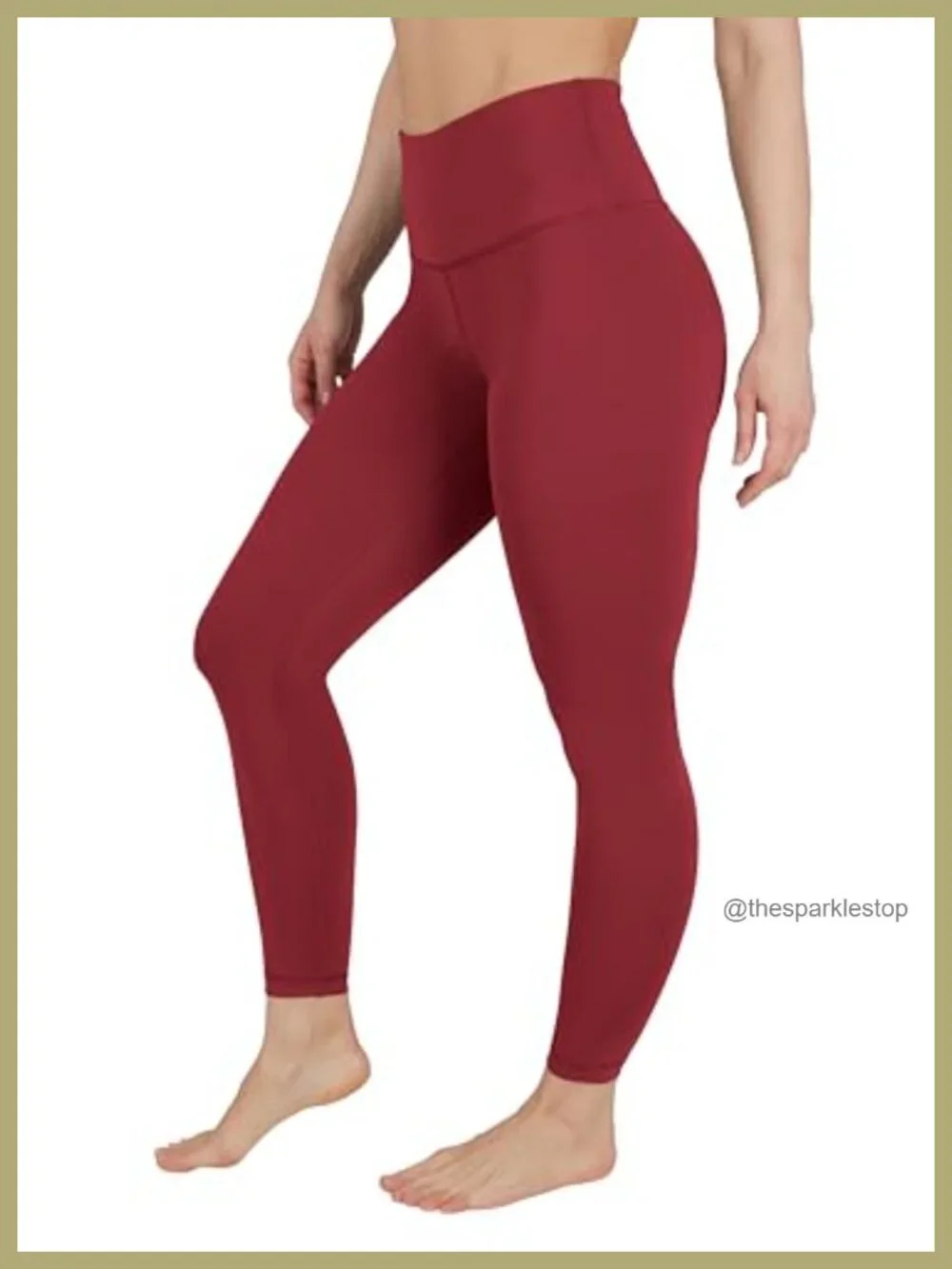 High Waist Ankle Length Leggings Squat-Proof Interlink Fabric Four-Way Stretch